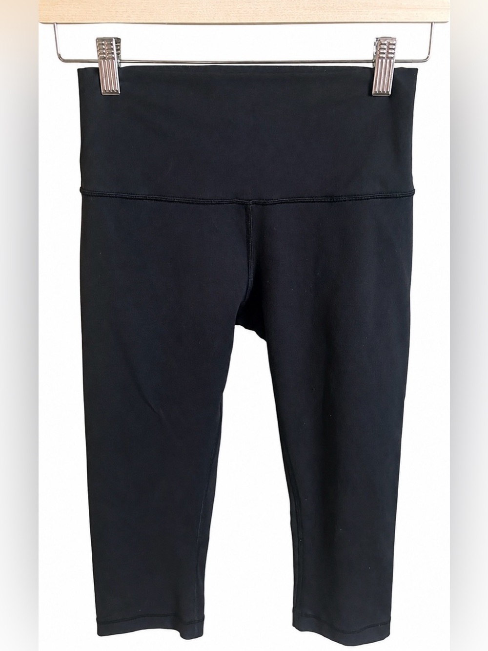 Lululemon Wunder Under Hi-Rise Crop 17” Full-On Luon Black Leggings Size 6 W6ASC